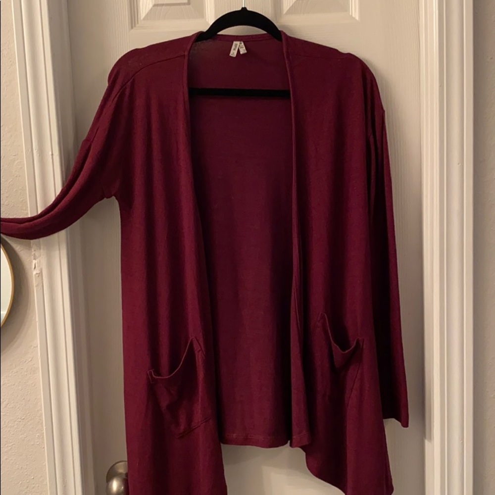 Maroon oversized cardigan